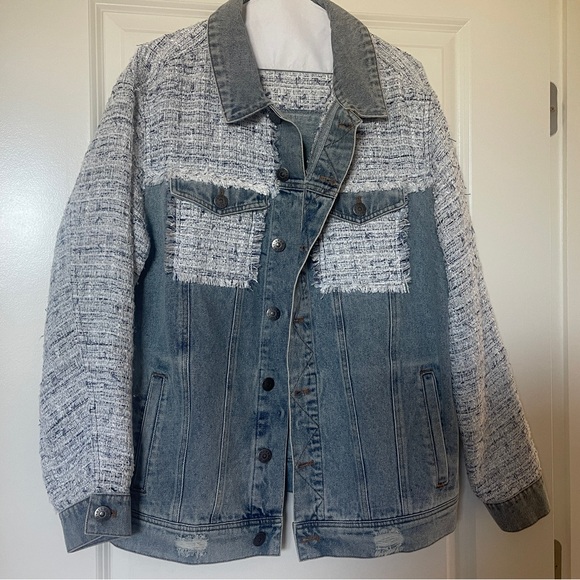BB Dakota Jackets & Blazers - BB Dakota Blue and Gray Denim Jacket